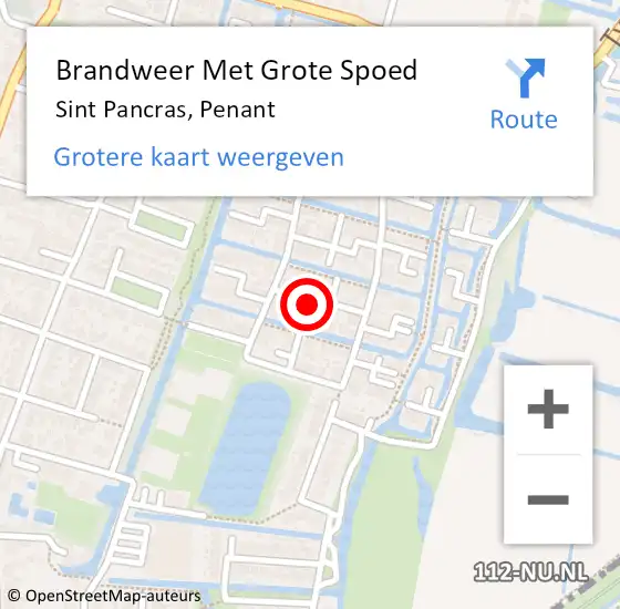 Locatie op kaart van de 112 melding: Brandweer Met Grote Spoed Naar Sint Pancras, Penant op 27 maart 2014 18:00