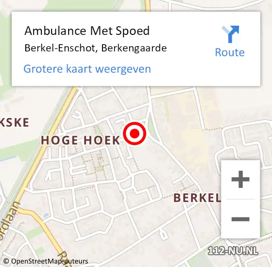 Locatie op kaart van de 112 melding: Ambulance Met Spoed Naar Berkel-Enschot, Berkengaarde op 29 maart 2019 13:45