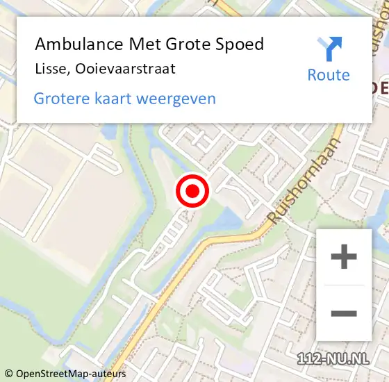 Locatie op kaart van de 112 melding: Ambulance Met Grote Spoed Naar Lisse, Ooievaarstraat op 29 maart 2019 15:35