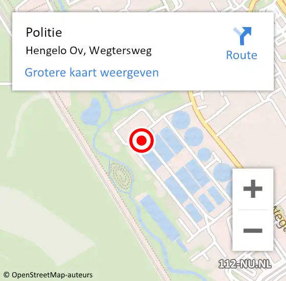 Locatie op kaart van de 112 melding: Politie Hengelo Ov, Wegtersweg op 29 maart 2019 15:55