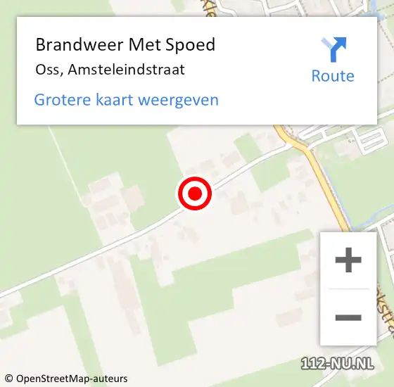 Locatie op kaart van de 112 melding: Brandweer Met Spoed Naar Oss, Amsteleindstraat op 29 maart 2019 16:08