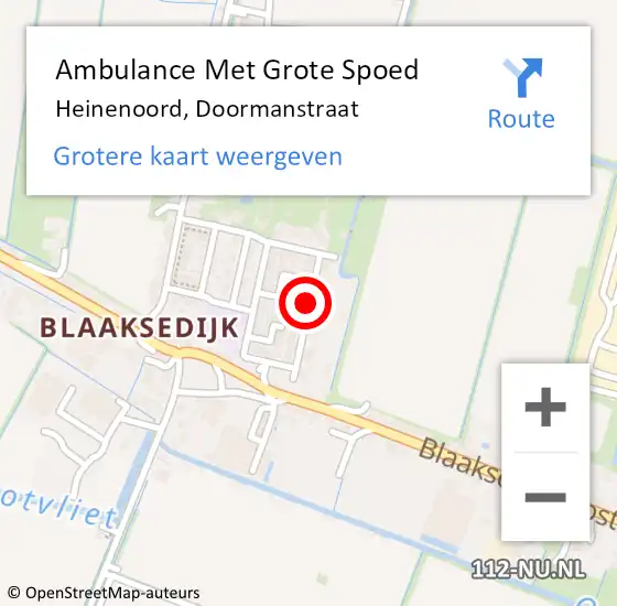 Locatie op kaart van de 112 melding: Ambulance Met Grote Spoed Naar Heinenoord, Doormanstraat op 29 maart 2019 16:11