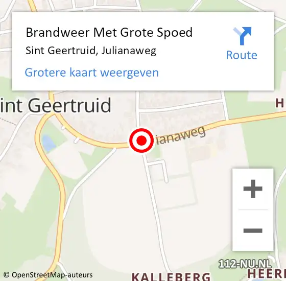 Locatie op kaart van de 112 melding: Brandweer Met Grote Spoed Naar Sint Geertruid, Julianaweg op 29 maart 2019 17:08