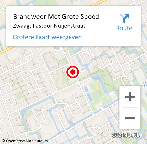 Locatie op kaart van de 112 melding: Brandweer Met Grote Spoed Naar Zwaag, Pastoor Nuijenstraat op 29 maart 2019 17:12