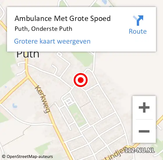 Locatie op kaart van de 112 melding: Ambulance Met Grote Spoed Naar Puth, Onderste Puth op 27 maart 2014 18:40