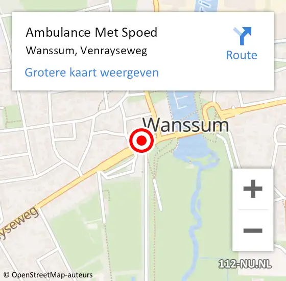 Locatie op kaart van de 112 melding: Ambulance Met Spoed Naar Wanssum, Venrayseweg op 27 maart 2014 18:56