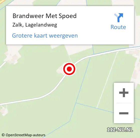 Locatie op kaart van de 112 melding: Brandweer Met Spoed Naar Zalk, Lagelandweg op 27 maart 2014 18:58