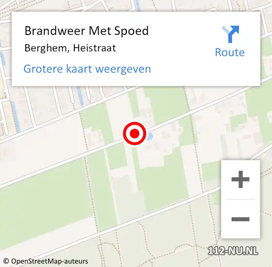 Locatie op kaart van de 112 melding: Brandweer Met Spoed Naar Berghem, Heistraat op 29 maart 2019 19:43