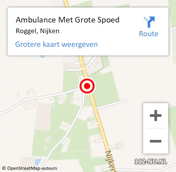 Locatie op kaart van de 112 melding: Ambulance Met Grote Spoed Naar Roggel, Nijken op 29 maart 2019 20:31