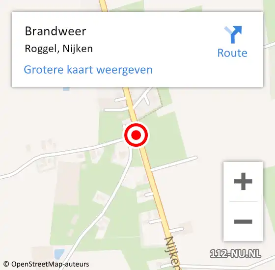 Locatie op kaart van de 112 melding: Brandweer Roggel, Nijken op 29 maart 2019 20:37