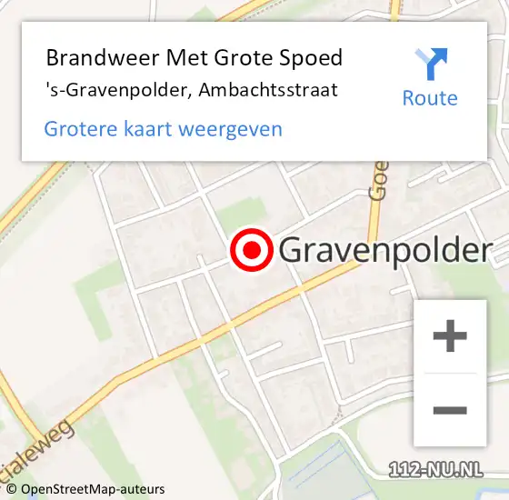 Locatie op kaart van de 112 melding: Brandweer Met Grote Spoed Naar 's-Gravenpolder, Ambachtsstraat op 29 maart 2019 21:04