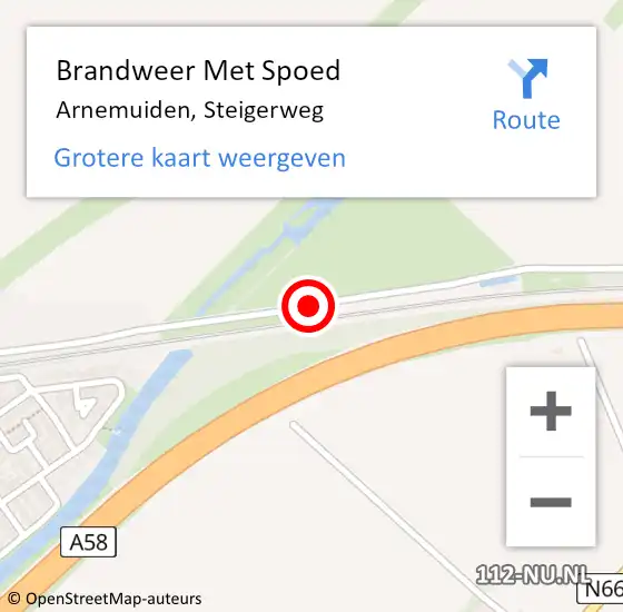 Locatie op kaart van de 112 melding: Brandweer Met Spoed Naar Arnemuiden, Steigerweg op 29 maart 2019 21:17