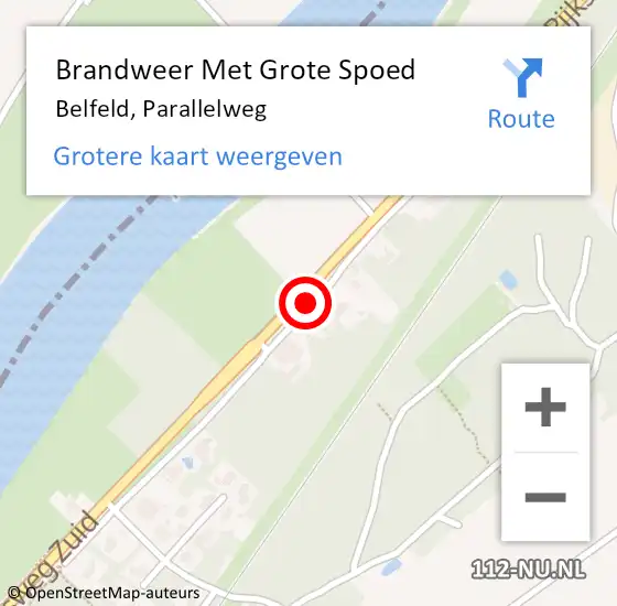 Locatie op kaart van de 112 melding: Brandweer Met Grote Spoed Naar Belfeld, Parallelweg op 30 maart 2019 04:02