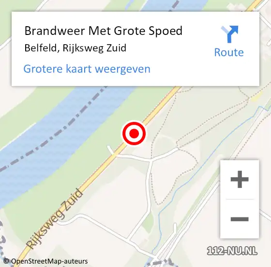 Locatie op kaart van de 112 melding: Brandweer Met Grote Spoed Naar Belfeld, Rijksweg Zuid op 30 maart 2019 04:04