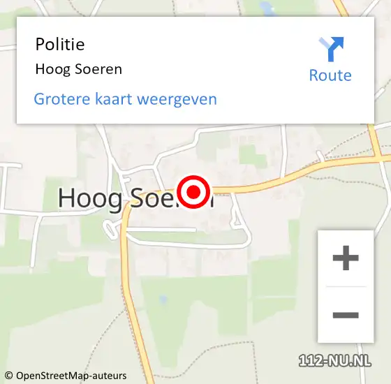 Locatie op kaart van de 112 melding: Politie Hoog Soeren op 30 maart 2019 05:47