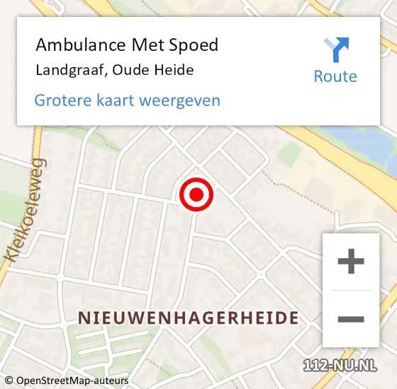 Locatie op kaart van de 112 melding: Ambulance Met Spoed Naar Landgraaf, Oude Heide op 27 maart 2014 19:42