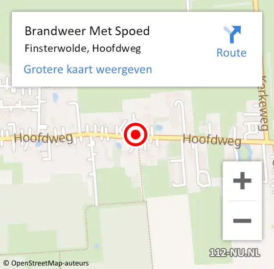 Locatie op kaart van de 112 melding: Brandweer Met Spoed Naar Finsterwolde, Hoofdweg op 30 maart 2019 08:45