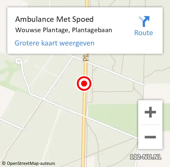 Locatie op kaart van de 112 melding: Ambulance Met Spoed Naar Wouwse Plantage, Plantagebaan op 30 maart 2019 10:05