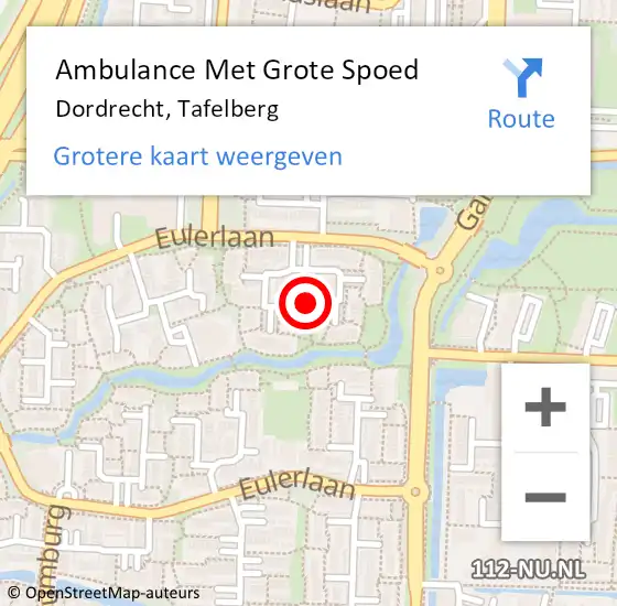 Locatie op kaart van de 112 melding: Ambulance Met Grote Spoed Naar Dordrecht, Tafelberg op 30 maart 2019 11:16