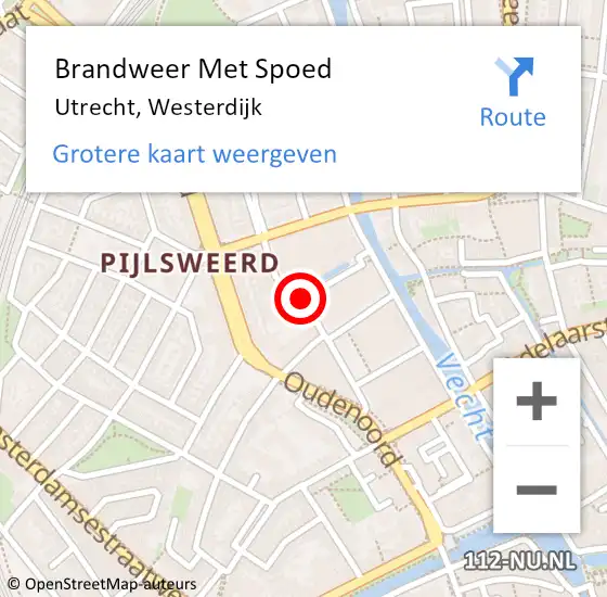 Locatie op kaart van de 112 melding: Brandweer Met Spoed Naar Utrecht, Westerdijk op 30 maart 2019 11:34