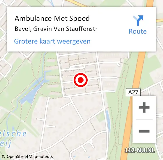 Locatie op kaart van de 112 melding: Ambulance Met Spoed Naar Bavel, Gravin Van Stauffenstr op 30 maart 2019 11:34