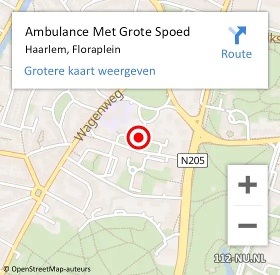 Locatie op kaart van de 112 melding: Ambulance Met Grote Spoed Naar Haarlem, Floraplein op 30 maart 2019 11:40