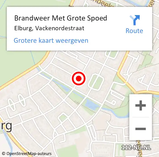 Locatie op kaart van de 112 melding: Brandweer Met Grote Spoed Naar Elburg, Vackenordestraat op 30 maart 2019 11:46