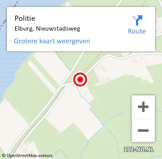 Locatie op kaart van de 112 melding: Politie Elburg, Nieuwstadsweg op 30 maart 2019 14:32