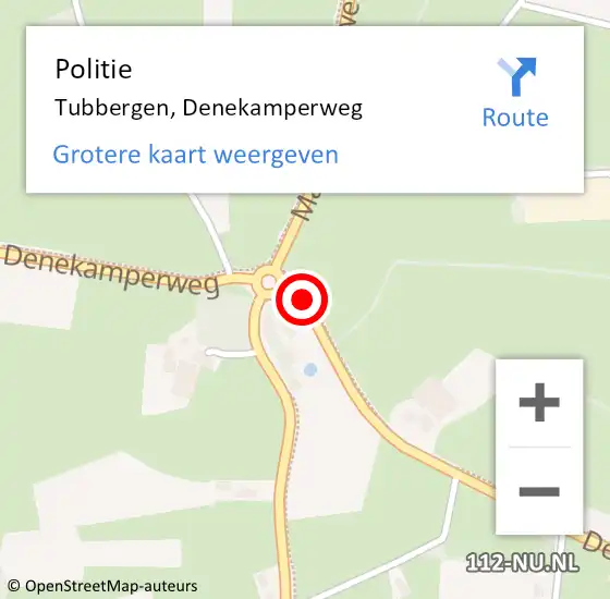 Locatie op kaart van de 112 melding: Politie Tubbergen, Denekamperweg op 30 maart 2019 14:38