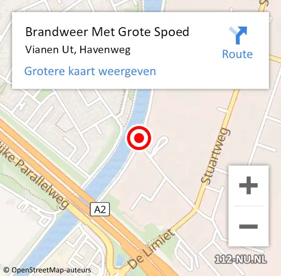 Locatie op kaart van de 112 melding: Brandweer Met Grote Spoed Naar Vianen Ut, Havenweg op 30 maart 2019 14:43