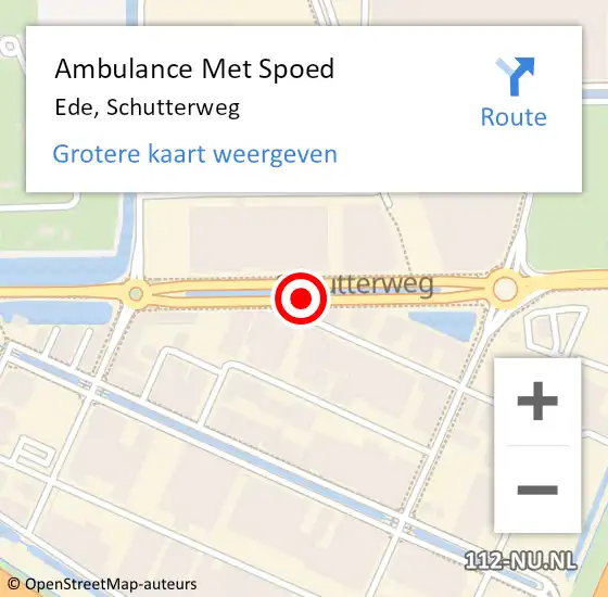 Locatie op kaart van de 112 melding: Ambulance Met Spoed Naar Ede, Schutterweg op 30 maart 2019 14:48