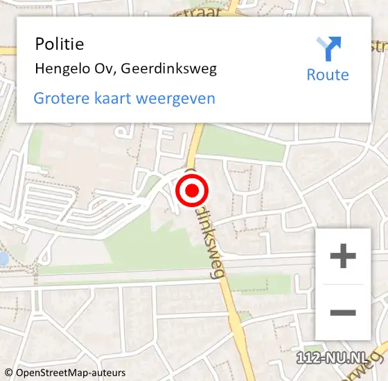 Locatie op kaart van de 112 melding: Politie Hengelo Ov, Geerdinksweg op 30 maart 2019 15:04