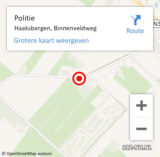 Locatie op kaart van de 112 melding: Politie Haaksbergen, Binnenveldweg op 30 maart 2019 15:59