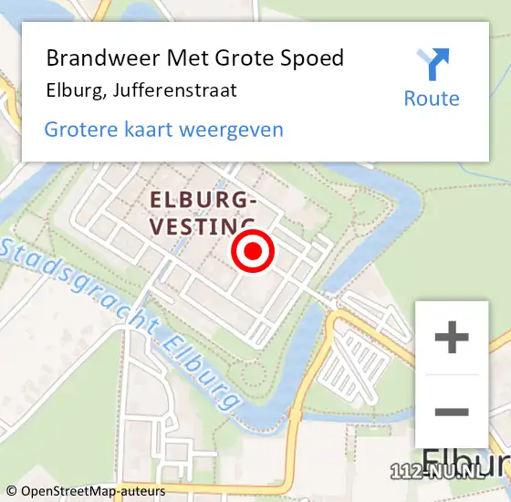 Locatie op kaart van de 112 melding: Brandweer Met Grote Spoed Naar Elburg, Jufferenstraat op 30 maart 2019 16:14