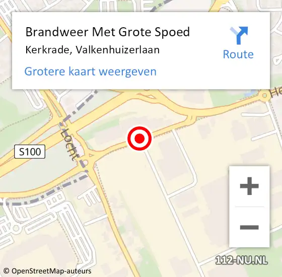 Locatie op kaart van de 112 melding: Brandweer Met Grote Spoed Naar Kerkrade, Valkenhuizerlaan op 30 maart 2019 16:26