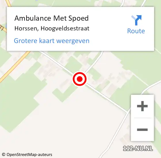 Locatie op kaart van de 112 melding: Ambulance Met Spoed Naar Horssen, Hoogveldsestraat op 30 maart 2019 17:00