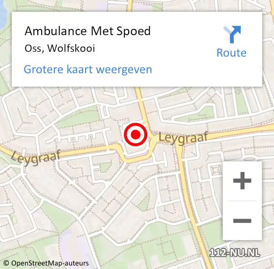 Locatie op kaart van de 112 melding: Ambulance Met Spoed Naar Oss, Wolfskooi op 30 maart 2019 17:21