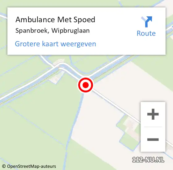 Locatie op kaart van de 112 melding: Ambulance Met Spoed Naar Spanbroek, Wipbruglaan op 30 maart 2019 17:34