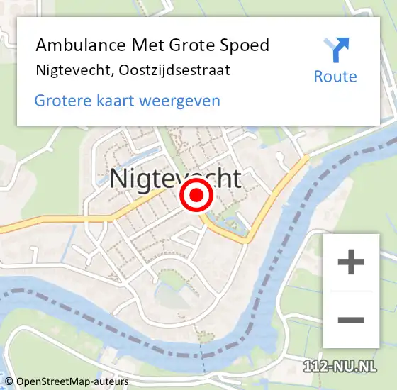 Locatie op kaart van de 112 melding: Ambulance Met Grote Spoed Naar Nigtevecht, Oostzijdsestraat op 30 maart 2019 18:39