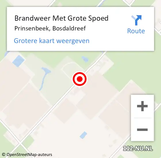 Locatie op kaart van de 112 melding: Brandweer Met Grote Spoed Naar Prinsenbeek, Bosdaldreef op 30 maart 2019 18:52