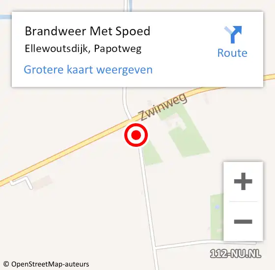 Locatie op kaart van de 112 melding: Brandweer Met Spoed Naar Ellewoutsdijk, Papotweg op 30 maart 2019 20:06