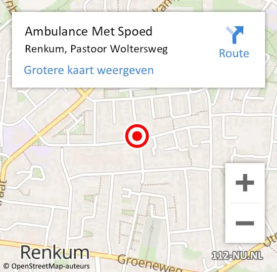 Locatie op kaart van de 112 melding: Ambulance Met Spoed Naar Renkum, Pastoor Woltersweg op 30 maart 2019 20:46