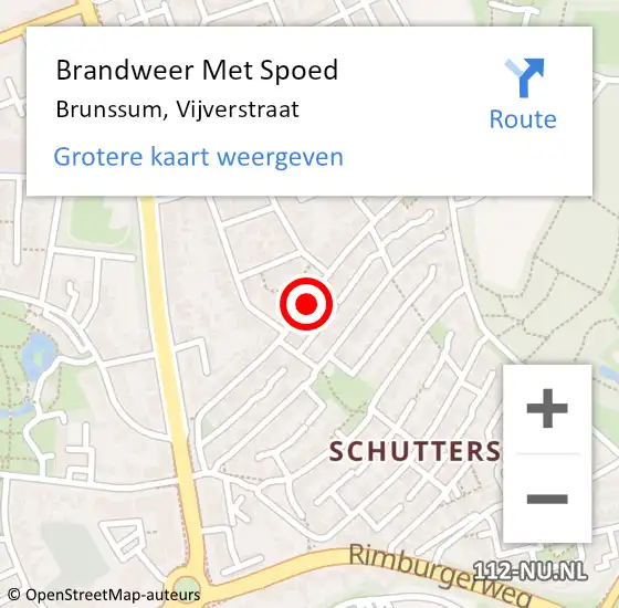 Locatie op kaart van de 112 melding: Brandweer Met Spoed Naar Brunssum, Vijverstraat op 30 maart 2019 23:09