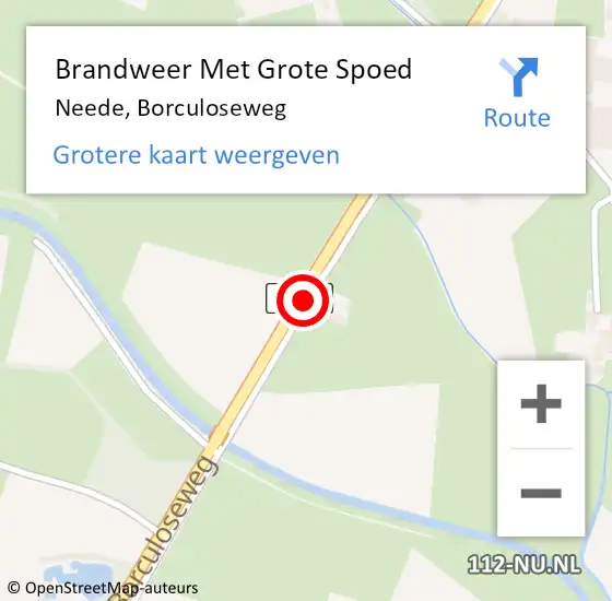 Locatie op kaart van de 112 melding: Brandweer Met Grote Spoed Naar Neede, Borculoseweg op 30 maart 2019 23:41