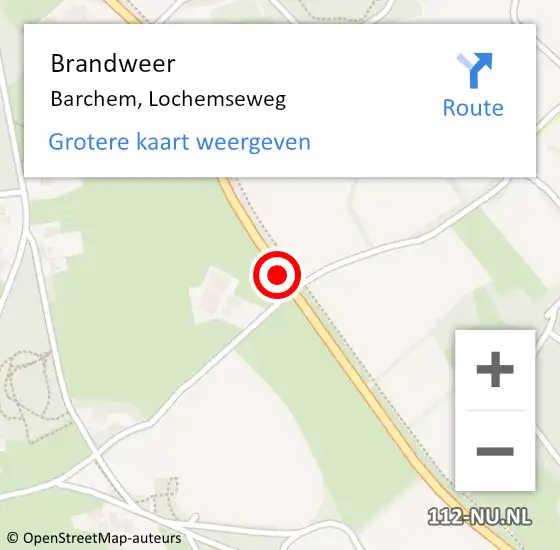 Locatie op kaart van de 112 melding: Brandweer Barchem, Lochemseweg op 31 maart 2019 00:41