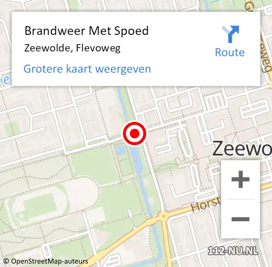 Locatie op kaart van de 112 melding: Brandweer Met Spoed Naar Zeewolde, Flevoweg op 31 maart 2019 03:57