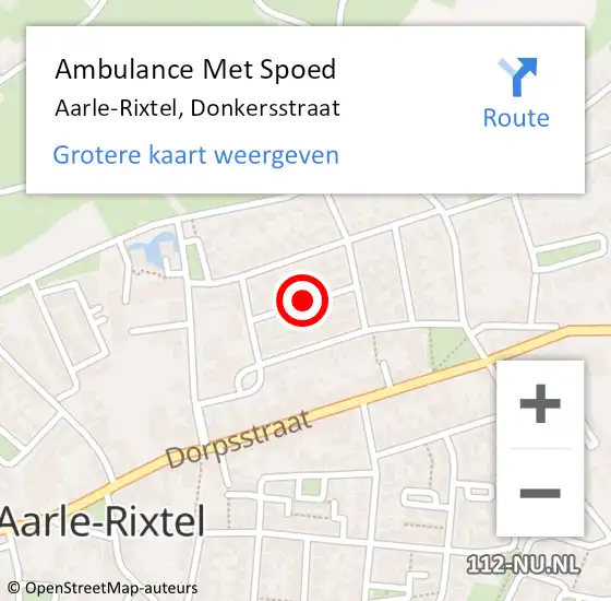 Locatie op kaart van de 112 melding: Ambulance Met Spoed Naar Aarle-Rixtel, Donkersstraat op 31 maart 2019 06:58