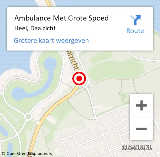 Locatie op kaart van de 112 melding: Ambulance Met Grote Spoed Naar Heel, Daalzicht op 31 maart 2019 07:29