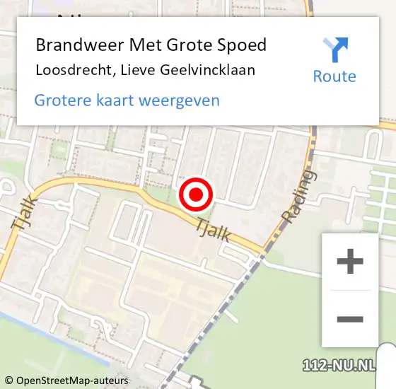 Locatie op kaart van de 112 melding: Brandweer Met Grote Spoed Naar Loosdrecht, Lieve Geelvincklaan op 31 maart 2019 09:41