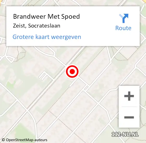 Locatie op kaart van de 112 melding: Brandweer Met Spoed Naar Zeist, Socrateslaan op 31 maart 2019 09:45